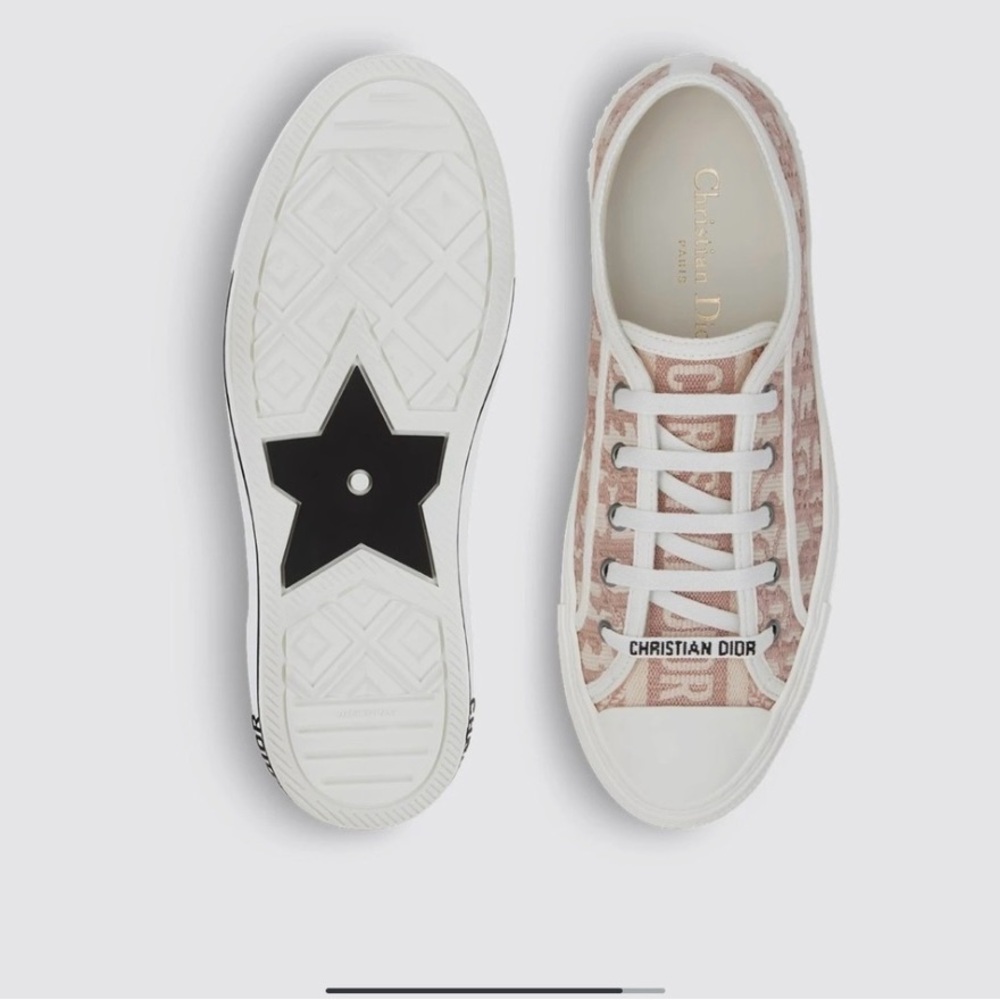 Dior Women's Pink and White Sneakers